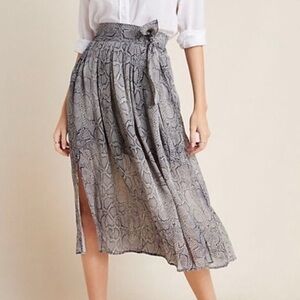 Maeve by Anthropologie Annette snake print Midi skirt